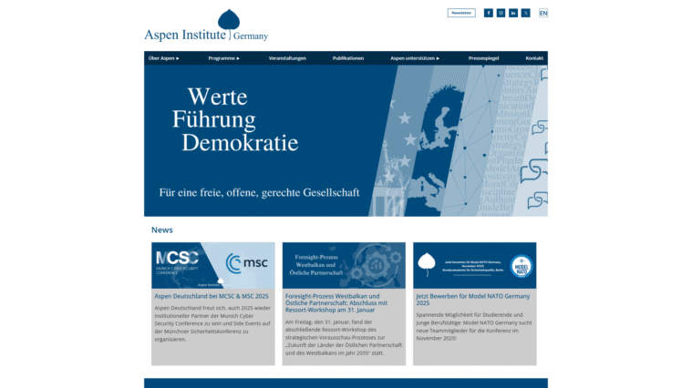 Aspen Institute Germany Website